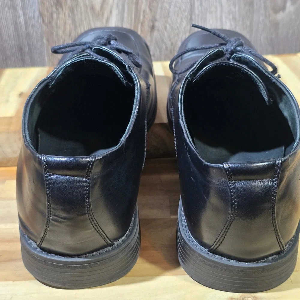 Borelli Martin Dress Shoes 12 Black Leather Square Toe‎ Derby Oxford 323083